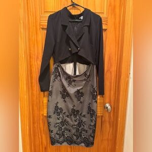 VENUS Black long sleeve dress with stomach cut out XL NWOT